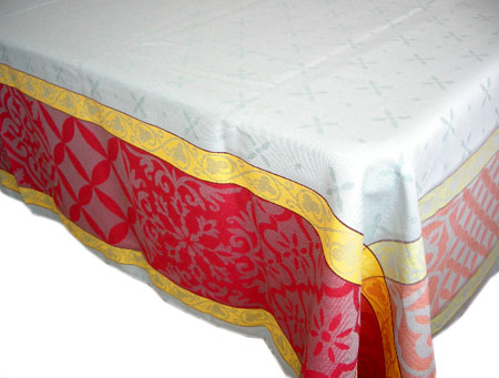 Jacquard tablecloth Teflon (Reillanne. aqua) - Click Image to Close